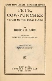 Cover of: Pete, cow-puncher: a story of the Texas plains