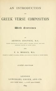 Cover of: An introduction to Greek verse composition, with exercises