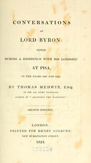 Cover of: Conversations of Lord Byron by Thomas Medwin