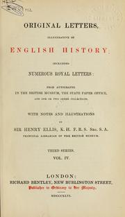 Cover of: Original letters, illustrative of English history by Ellis, Henry Sir