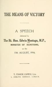 The means of victory by Montagu, Edwin Samuel