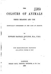 Cover of: The colours of animals by Poulton, Edward Bagnall Sir