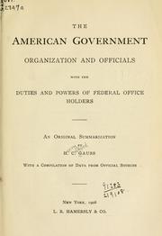 Cover of: The American government by Henry Colford Gauss