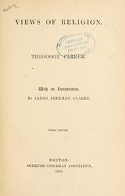 Cover of: Views of religion by Theodore Parker