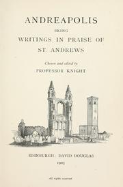 Cover of: Andreapolis: being writings in praise of St. Andrews
