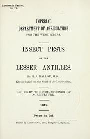 Cover of: Insect pests of the Lesser Antilles by H. A. Ballou