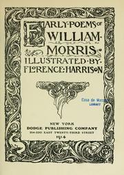 Cover of: Early poems of William Morris by William Morris