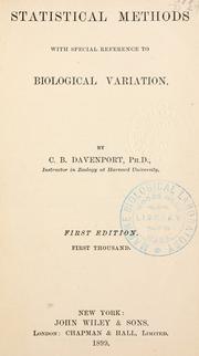 Cover of: Statistical methods by Charles Benedict Davenport