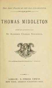 Cover of: Thomas Middleton. by Thomas Middleton