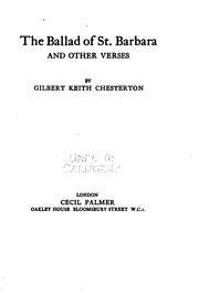 Cover of: The ballad of St. Barbara by Gilbert Keith Chesterton