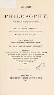 Cover of: History of philosophy by Ueberweg, Friedrich