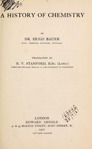 Cover of: A history of chemistry.: Translated by R.V. Stanford.