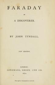 Cover of: Faraday as a discoverer by John Tyndall