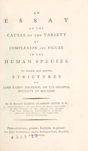 Cover of: An essay on the causes of the variety of complexion and figure in the human species. by Samuel Stanhope Smith