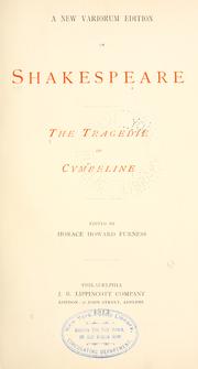 Cover of: The tragedie of Cymbeline by William Shakespeare