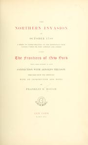 Cover of: The northern invasion of October 1780 by Franklin Benjamin Hough