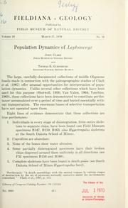 Population dynamics of Leptomeryx by Clark, John