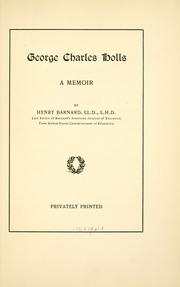 Cover of: George Charles Holls by Henry Barnard, Henry Barnard