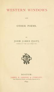 Cover of: Western windows and other poems. by John James Piatt