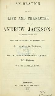 An oration on the life and character of Andrew Jackson