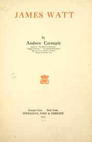Cover of: James Watt. by Andrew Carnegie