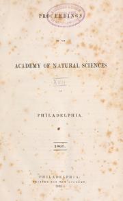 Cover of: Proceedings of the Academy of Natural Sciences of Philadelphia, Volume 17 by Academy of Natural Sciences of Philadelphia