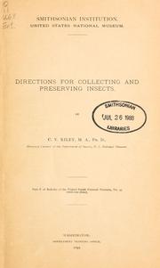 Cover of: Directions for collecting and preserving insects
