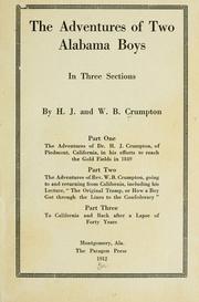 Cover of: The adventures of two Alabama boys by H. J. Crumpton