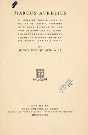 Cover of: Marcus Aurelius by Sedgwick, Henry Dwight
