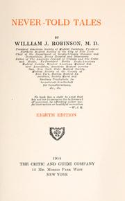 Cover of: Never-told tales by William J. Robinson