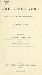 Cover of: The Greek verb by Georg Curtius, Georg Curtius