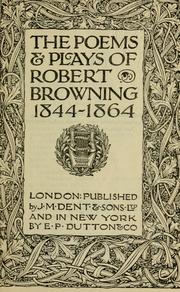 Cover of: The poems & plays of Robert Browning