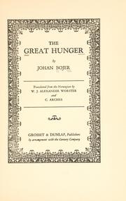 Cover of: The great hunger
