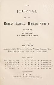 Cover of: The Journal of the Bombay Natural History Society by 