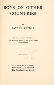 Cover of: Boys of other countries by Bayard Taylor, Bayard Taylor