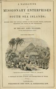 Cover of: A narrative of missionary enterprises in the South Sea Islands by Williams, John