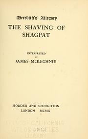 Cover of: Meredith's allegory The shaving of Shagpat
