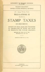 Cover of: Regulations 55 relating to stamp taxes on documents by United States. Internal Revenue Service.