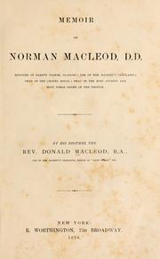 Cover of: Memoir of Norman Macleod by Macleod, Donald