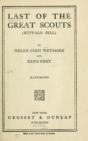 Cover of: Last of the great scouts (Buffalo Bill)