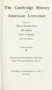 Cover of: The Cambridge history of American literature