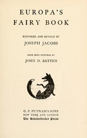 Cover of: Europa's fairy book by Joseph Jacobs