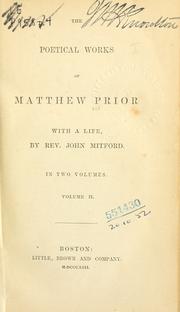 Cover of: Poetical works. by Matthew Prior