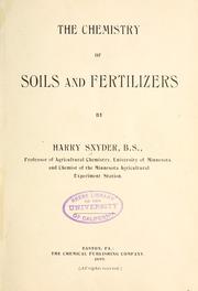 Cover of: The chemistry of soils and fertilizers by Snyder, Harry