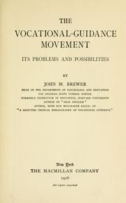 Cover of: The vocational-guidance movement by Brewer, John Marks