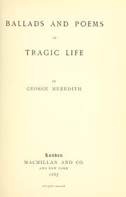 Cover of: Ballads and poems of tragic life.