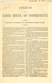 Cover of: Speech of James Dixon, of Connecticut. by Dixon, James