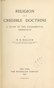 Cover of: Religion as a credible doctrine: a study of the fundamental difficulty