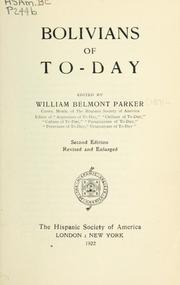 Cover of: Bolivians of to-day. by William Belmont Parker