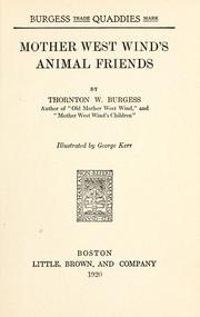 Cover of: Mother West Wind's animal friends. by Thornton W. Burgess